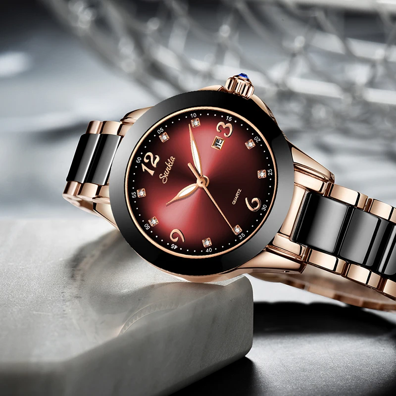 2020 hot sunkta brand fashion watch women luxury ceramic and alloy bracelet analog wristwatch relogio feminino montre relogio free global shipping