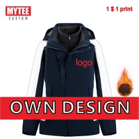 mytee mens winter 2021 outdoor jacket logo custom jacket fashion stitching cloth waterproof pocket hat jacket hoodie custom