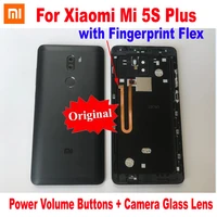 original back battery cover housing door rear case camera glass lens fingerprint power buttons for xiaomi mi 5s mi5s plus