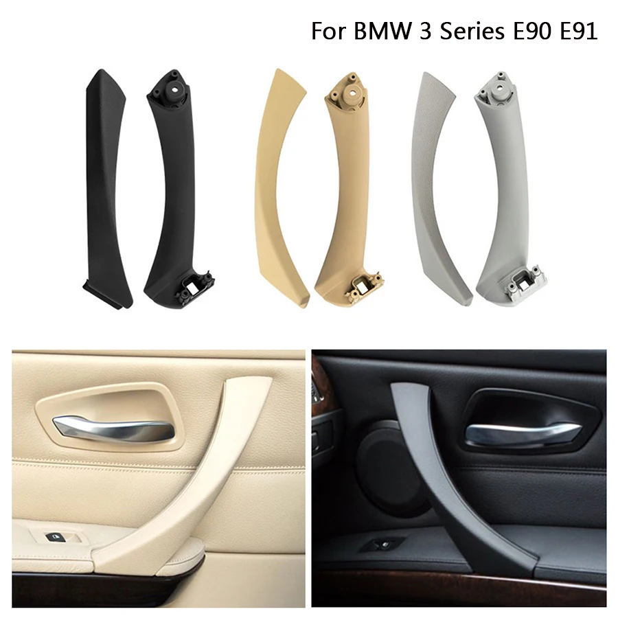 

Накладка на внутреннюю ручку салона автомобиля, накладка на панель двери, серый, бежевый, черный, левый и правый для BMW 3 серии E90, E91, 316, 318, 320, 325...