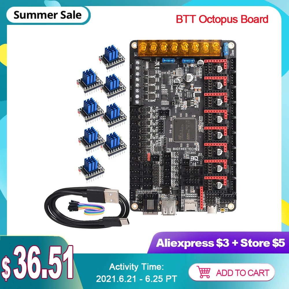 BIGTREETECH вгб Осьминог V1.1 32bit Управление доска 8 оси драйверы TMC2209 TMC2208 UART 3D принтеры