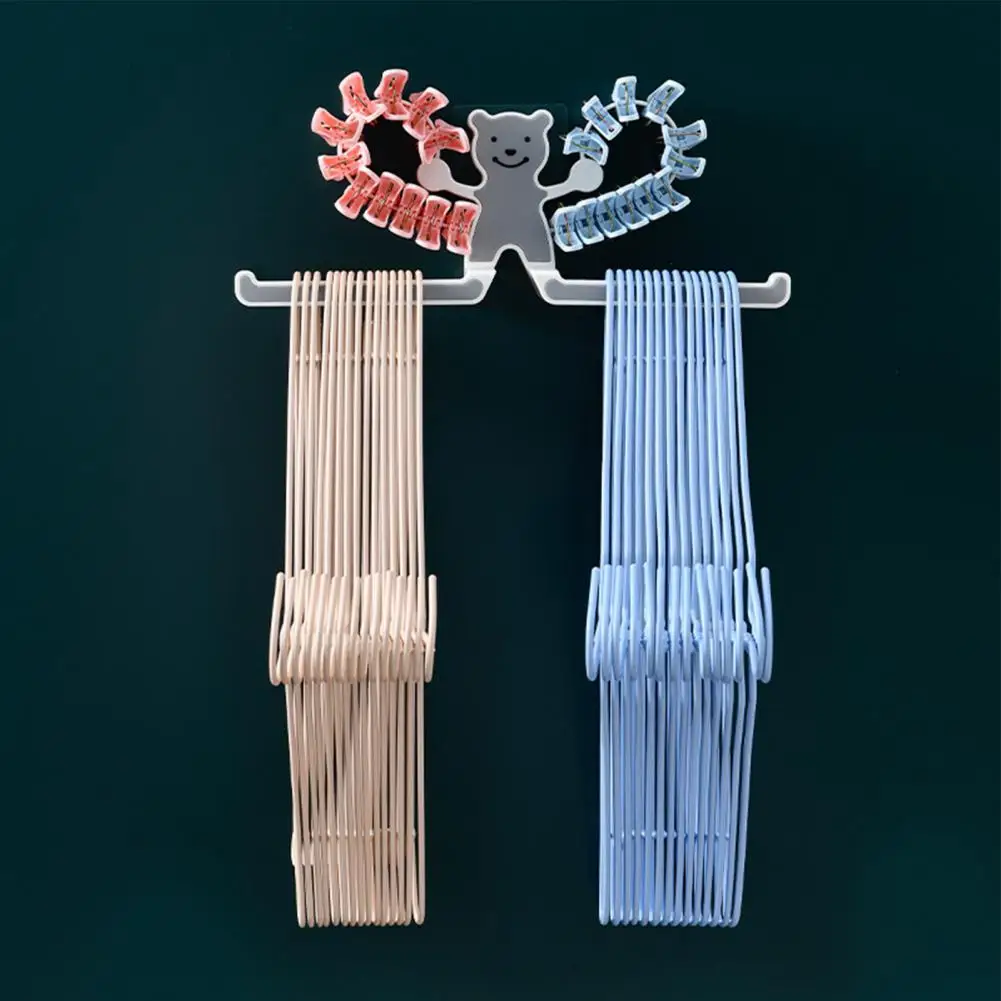 

Doth Sides ABS Wall Mount Adhesive Clothes Hanger Holder for Bathroom