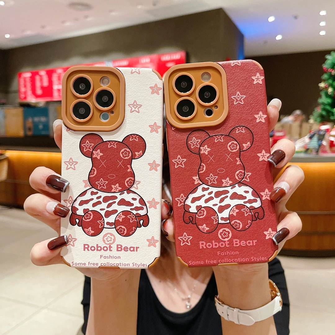 

Cartoon Bear Star Flower pattern for iphone 12 12Promax 11 11Promax 13Promax 13Pro 11promax 7P X XSMax XR Antiskid Soft shell