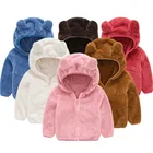 Зимние мягкие флисовые куртки с искусственным мехом для маленьких девочек и мальчиков, утепленное пальто с милыми ушками, детская теплая верхняя одежда, зимний комбинезон, детская одежда