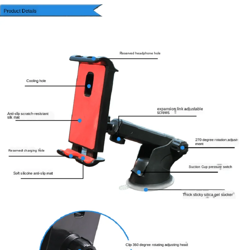 

Car Phone Holder Suction Cup Car Dashboard Silicone Epoxy Navigation Bracket on-Board Phone Holder
