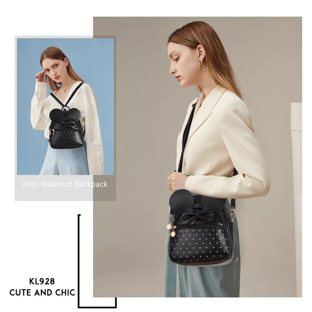 KL928 Cute backpacks for girls PU leather lovely mickey shoulder bags 848 | Багаж и сумки