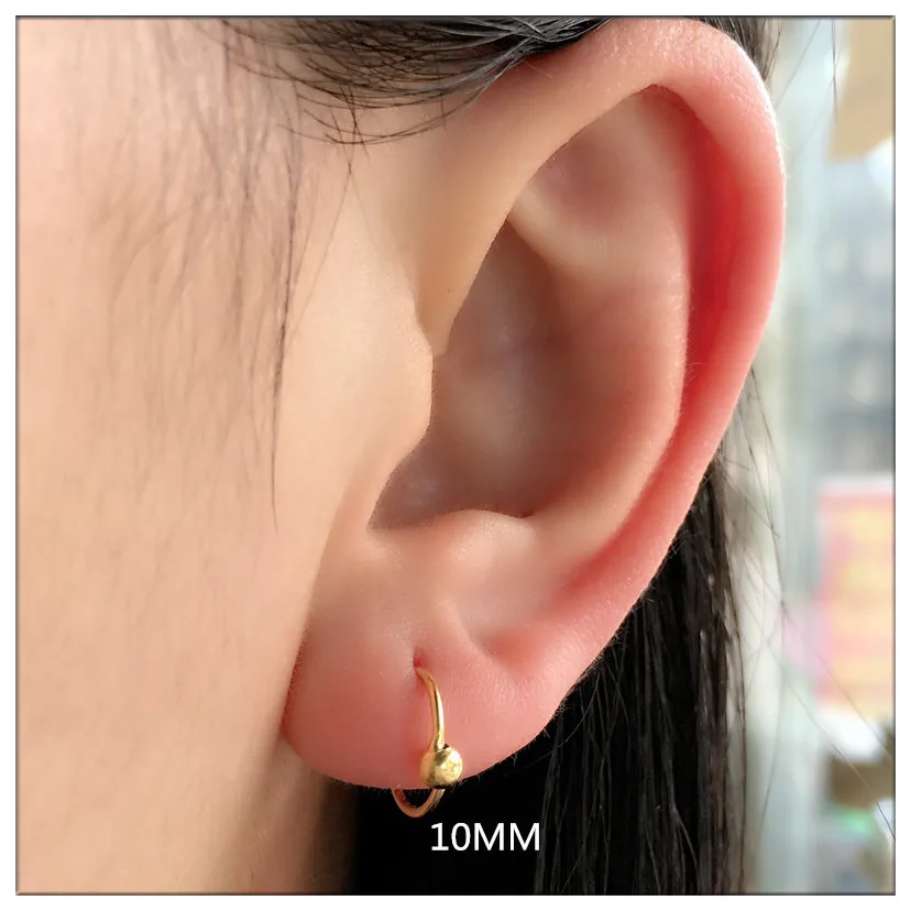 Новые серьги из настоящего серебра 925 пробы, модные серьги с 24K золотом, маленькие круглые серьги-кольца для женщин