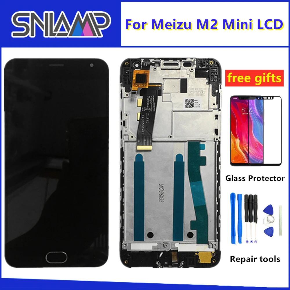 Качество AAA lcd + рамка для MEIZU M2 Mini экран Замена MINI Digiziter Aseembly | Мобильные телефоны и