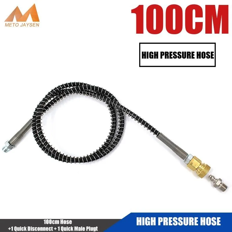 PCP Pneumatics Air Pump High Pressure Nylon Hose 50cm/100cm/150cm/200cm Hose w/ Quick Disconnect and Male Plug HMF01