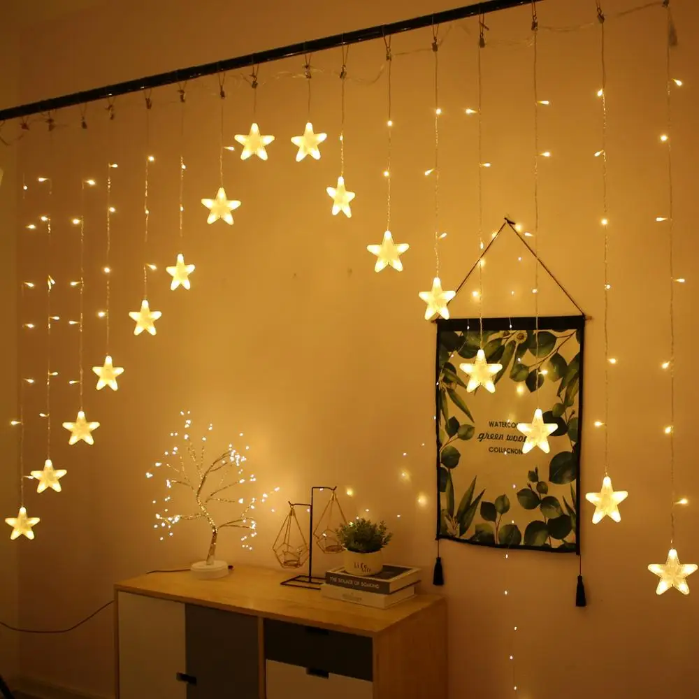 

QIFU Christmas Curtain Lights Merry Christmas ornaments Christmas Decorations For Home Navidad 2020 Happy New Year2021 Noel Xmas