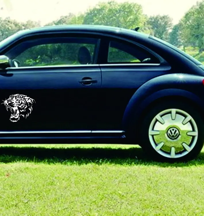 

Tiger Head Reflective Cool Car Hood Shape Car Decoration Motorcycle Sticker 3D Vinyl Car Bumper Sticker 28cm * 28cm