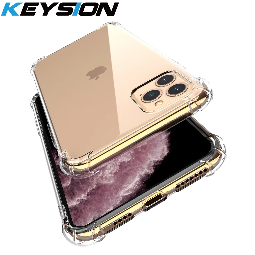 Противоударный чехол KEYSION для телефона IPhone 11 Pro Max прозрачный мягкий защитный из