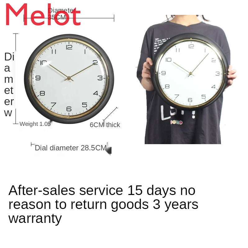 

Light Luxury round Wall Clock Living Room Creative Wall Clocks Home Clock Fashion Mute Wall Hanging Clock
