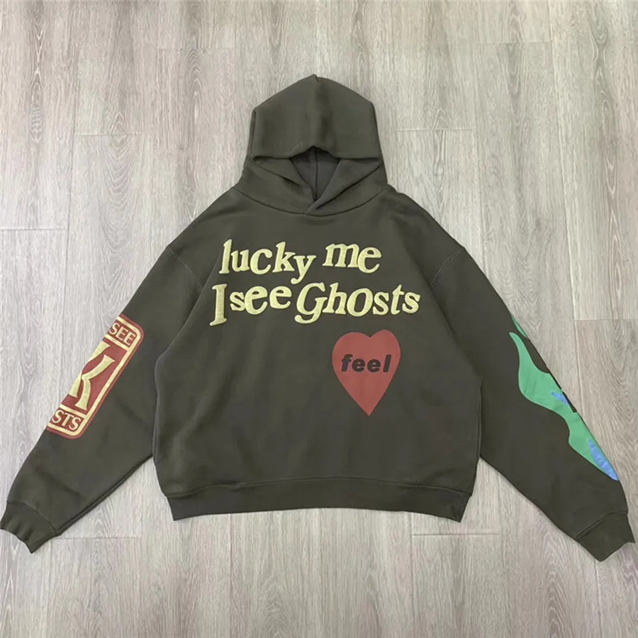 Толстовка Kanye West с надписью See Ghost для мужчин и женщин свитшот Lucky Me I худи принтом