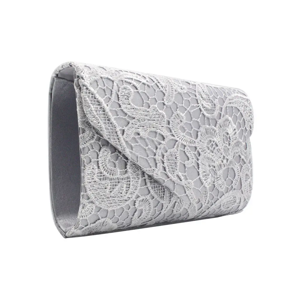 

Women's Elegant Floral Lace Envelope Clutches Bags Wedding Evening Handbag Purses
