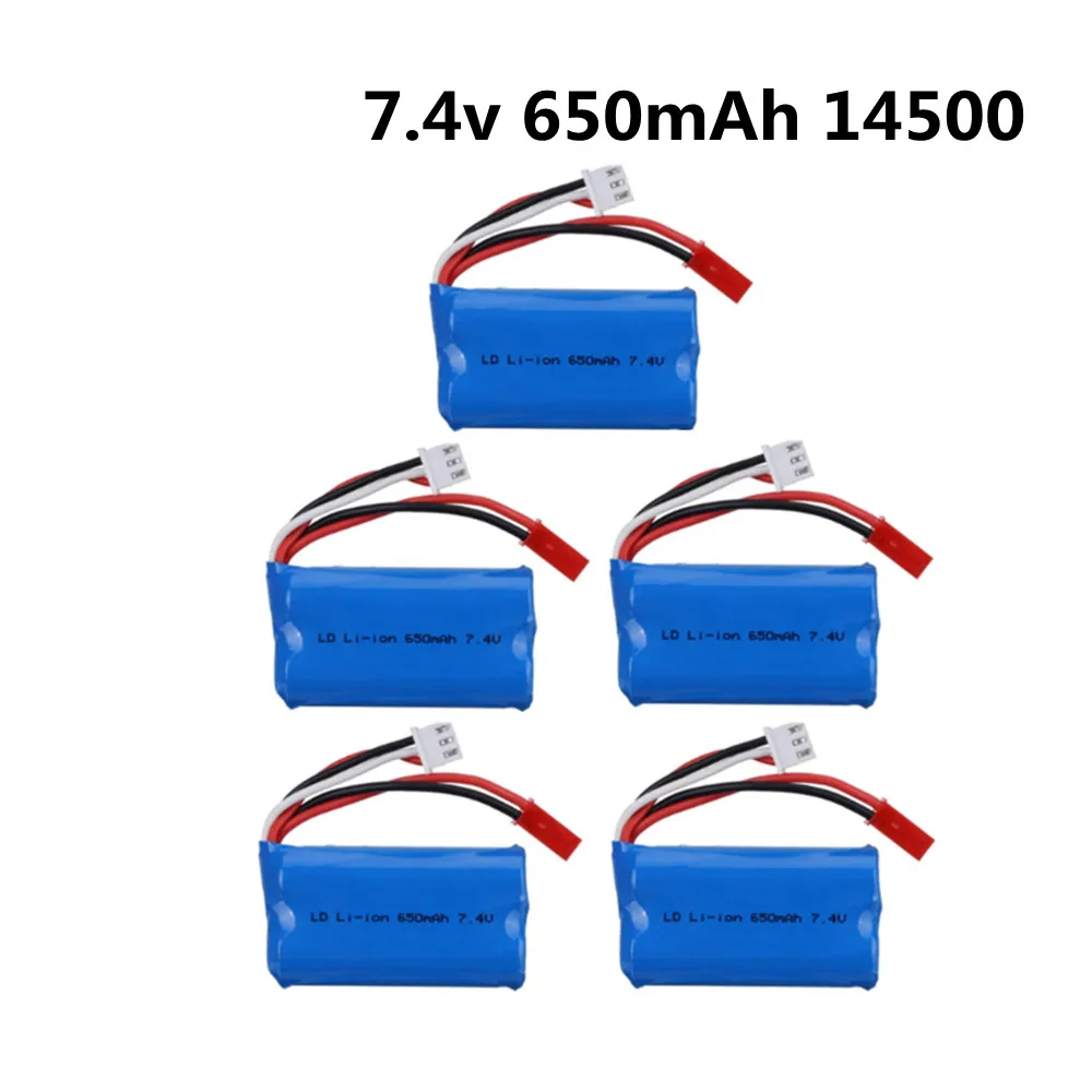 7,4 В 650 мАч 14500 литий-полимерный аккумулятор для Syma F1 BR6802 HJ370 W608-7 YD712 YD921 FT007 пульт дистанционного управления Вертолет Лодка игрушки аксессуары