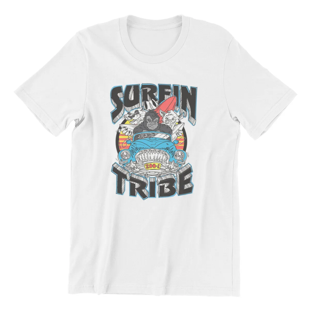 

Мужская футболка Surf Tribe, черная графика футболки с аниме рисунком 43433