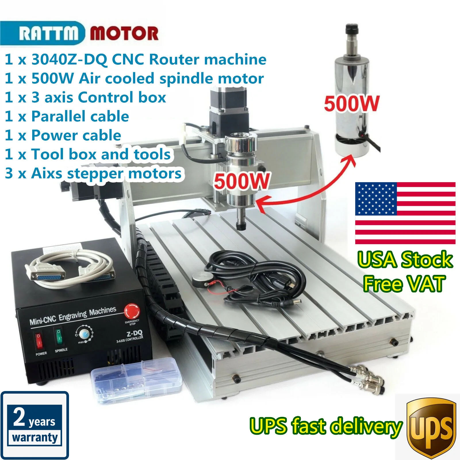 

【EU/US Free】3 Axis 3040 Z-DQ CNC 500W Spindle CNC ROUTER ENGRAVER ENGRAVING Milling Cutting DRILLING Machine Ballscrew 220V/110V