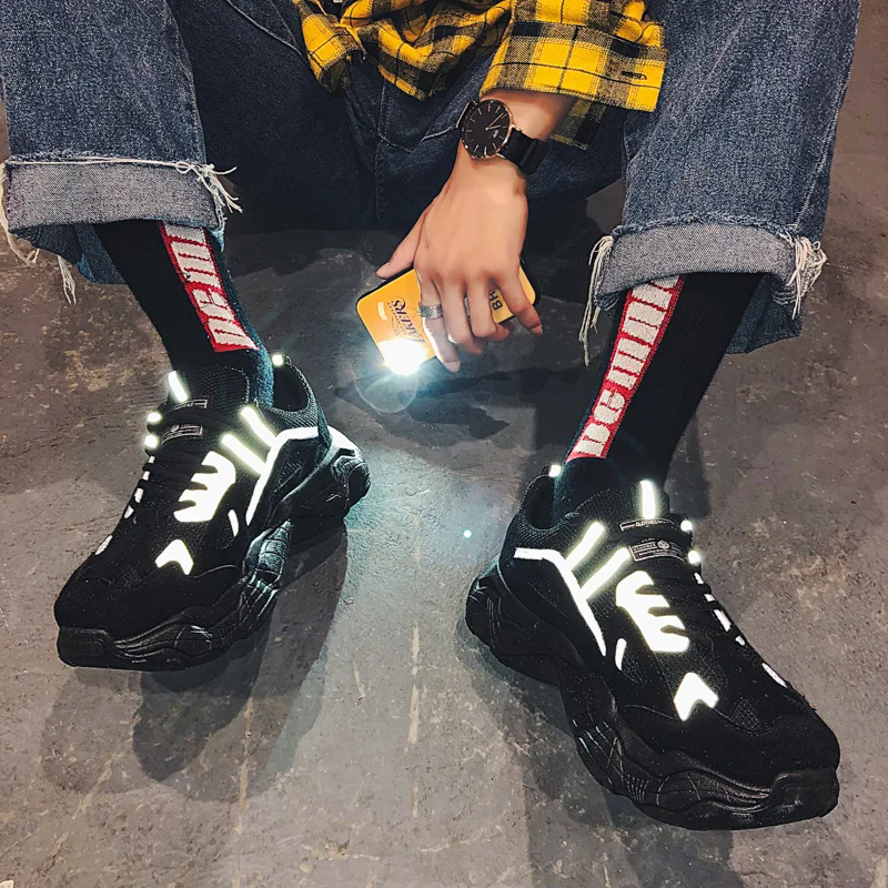 2020 autumn new men's shoes Korean version ins trend reflective sports male students casual wholesale sneakers |