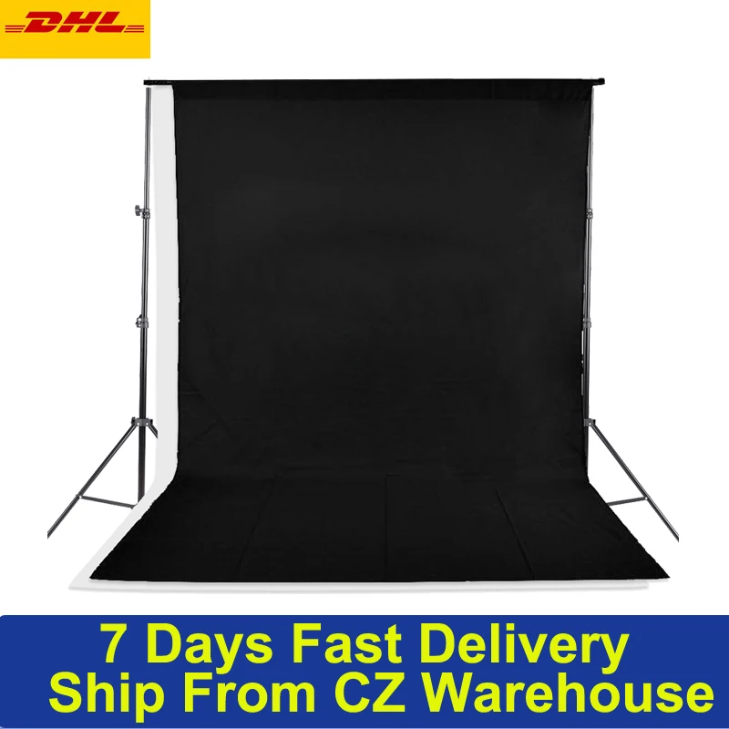 CZ STOCK Photo background Studio Kit Set Backdrop Stand with Storage Bag Black White Nonwoven Backdrops Mini Clips Photography |