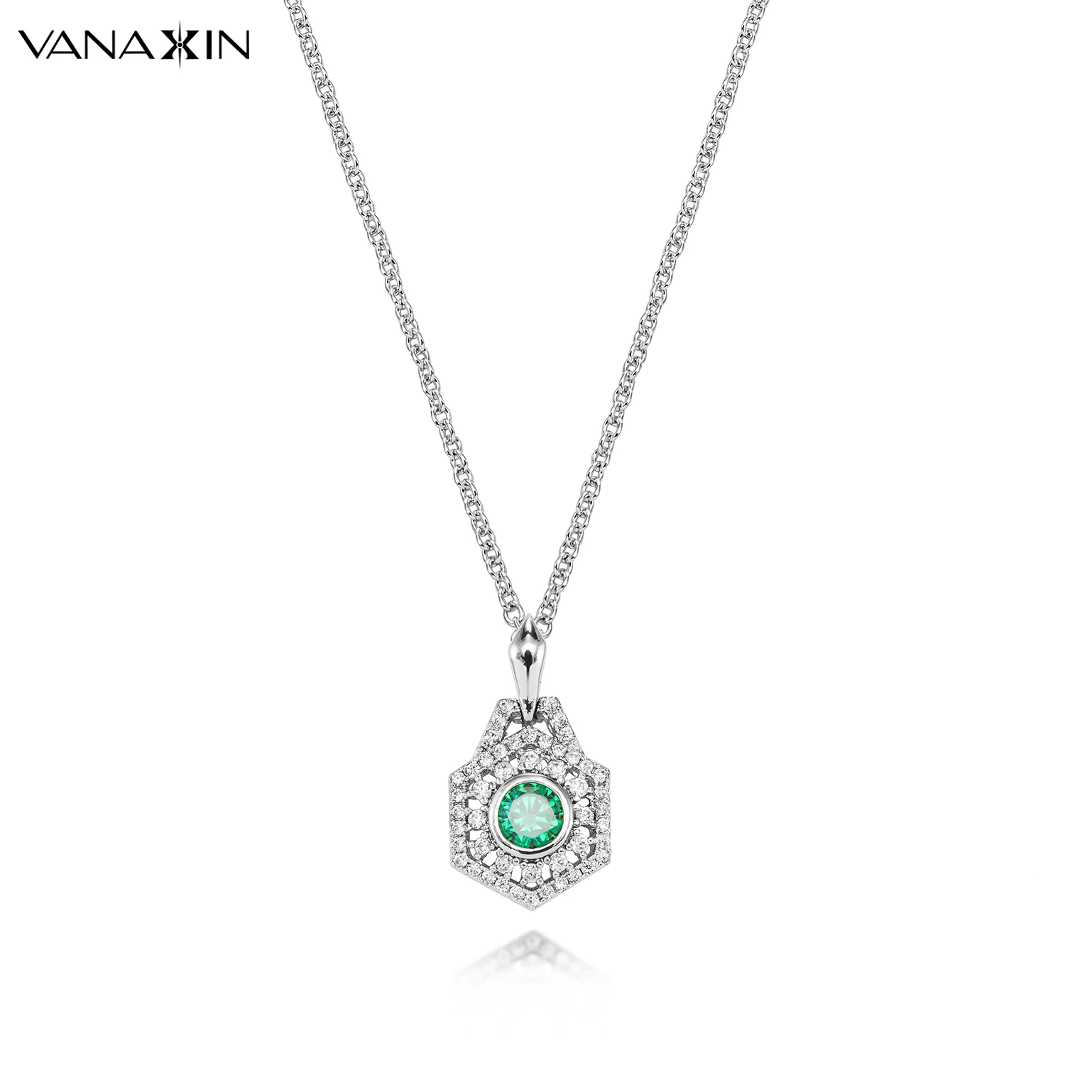 Изумрудное ожерелье с подвеской VANAXIN имитация нано ювелирное изделие