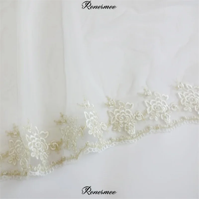 1 ярд более мягкие платья с фатиновой юбкой цвета слоновой кости Золотой контур