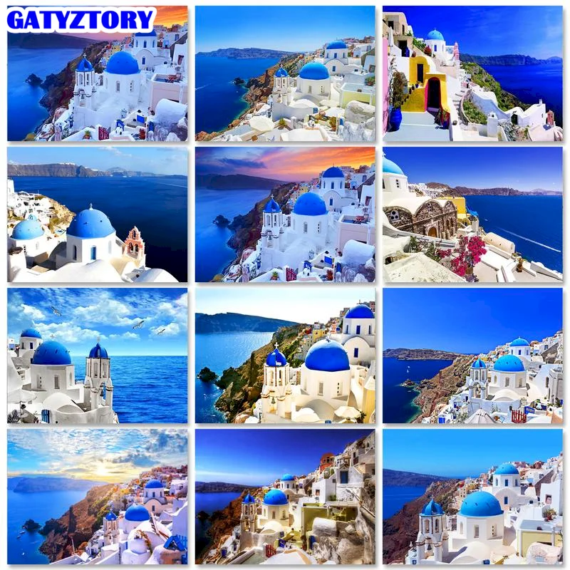 

GATYZTORY DIY paint by numbers for adults Canvas Seaside Decor For Home Unframe Coloring By Numbers Landscape Handpainted Gift