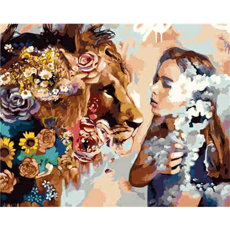 Абстрактная красота и живопись животного по номерам картина маслом с цифровым