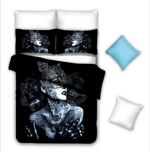 Пододеяльник 3D с красивым скелетом в американском стиле креативной личности