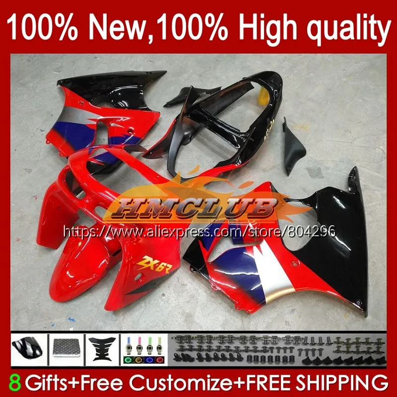 

Красно-синий корпус blk для KAWASAKI ZX-6R 6 R ZX-636 ZX600 600CC 98 99 104No.1 ZX600CC ZX 636 6R ZX6R 98 99 ZX636 1998 1999 обтекатель