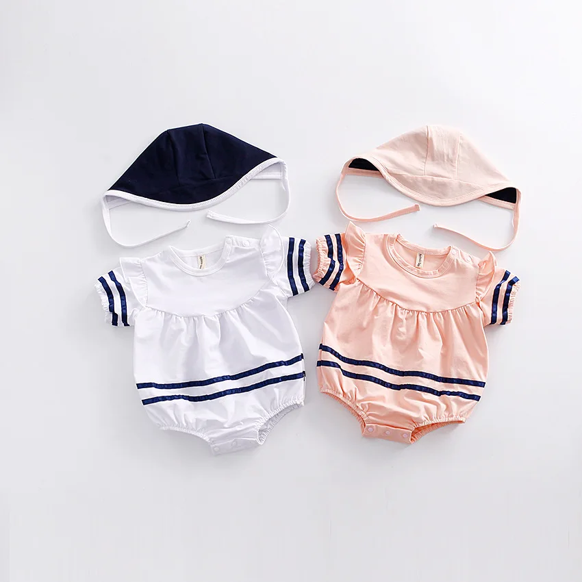 Комбинезон детский летний с шапочкой коротким рукавом | Детская одежда и обувь