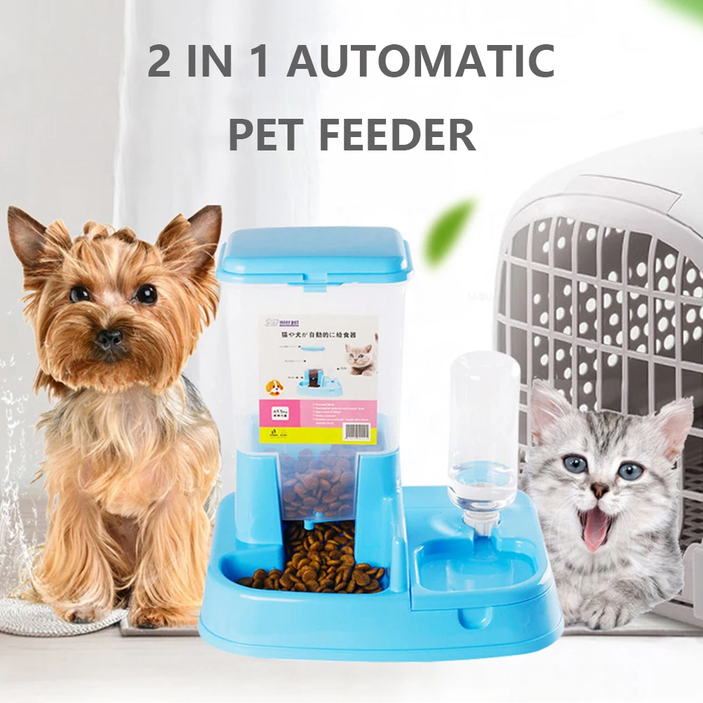 Новинка 2 в 1 съемная автоматическая кормушка для питомца дозатор воды кошек