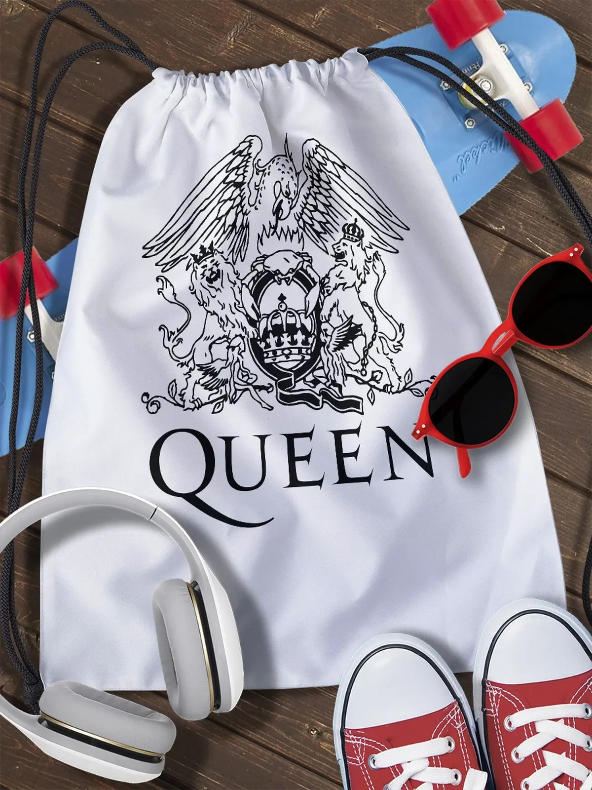 Сумка мешок для обуви Queen (Квин Фредди Меркьюри рок music glam rock) - 2668 | Багаж и сумки