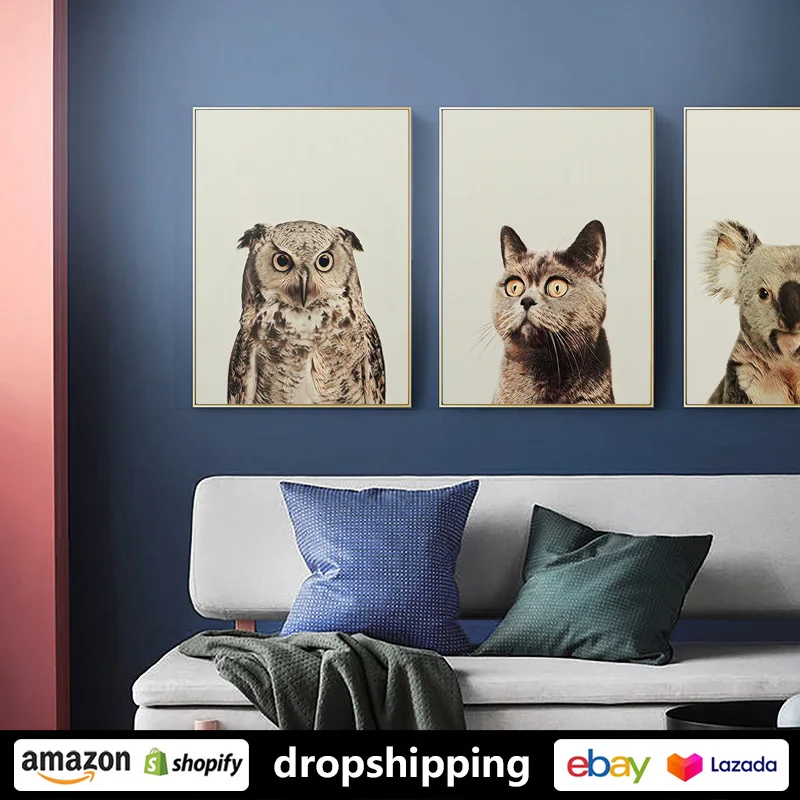 Художественная зона Современная коала кошка сова животные скандинавские