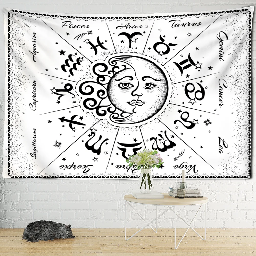 

TapestryWallHangingDecorHomeRoomWitchcraftHippieMandalaAstrologyWallpaperBedroomDORMTarot Sun Moon CustomPsychedelic Hippie Room