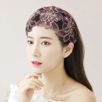 lotus leaf flower headband women washface to cover white hair wide brimmed lace korean headband non slip headwear