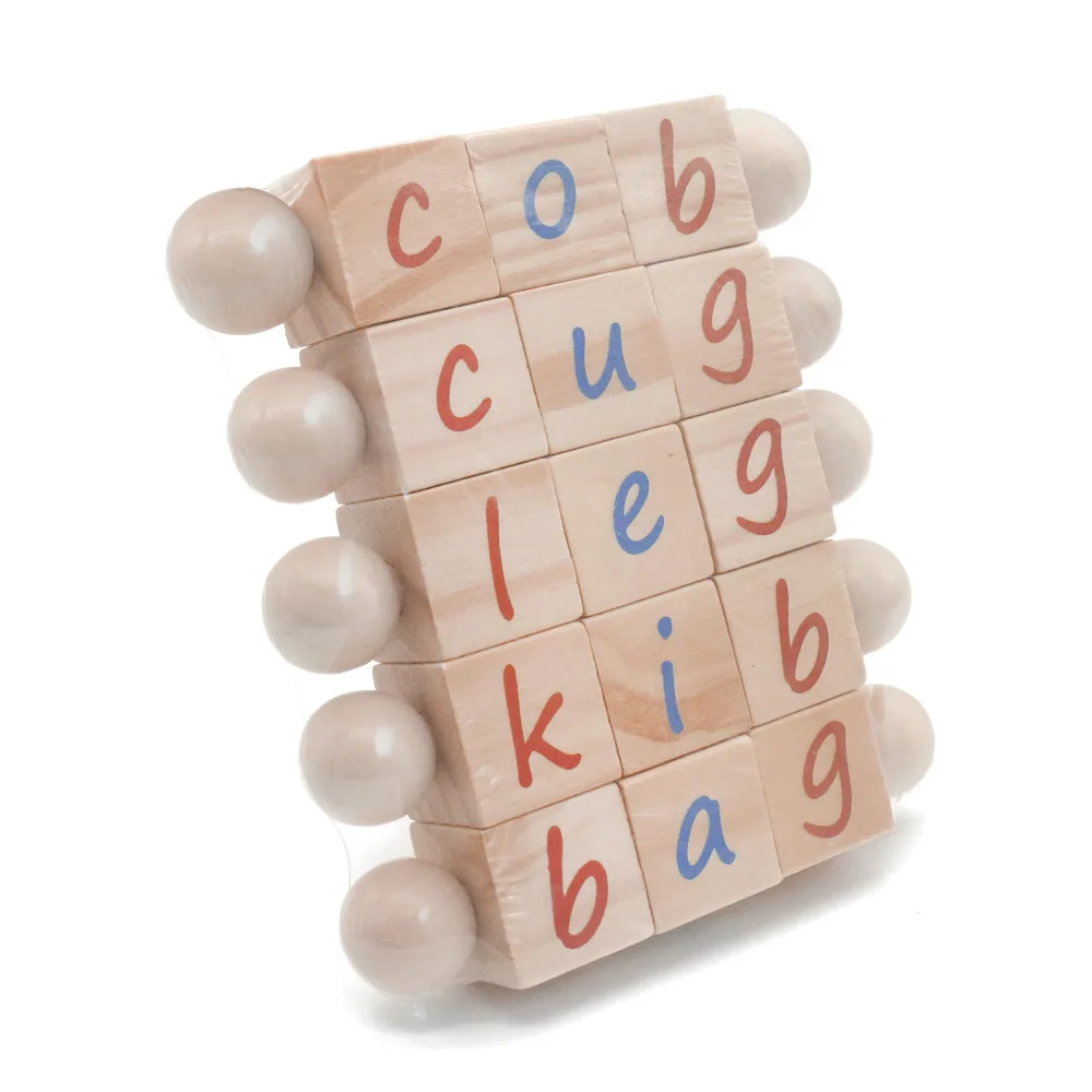 

Monterssori Educational Toy Wooden Alphabet Magic Square Spelling Word Game Learning English Card Early Educational Toy for Kids