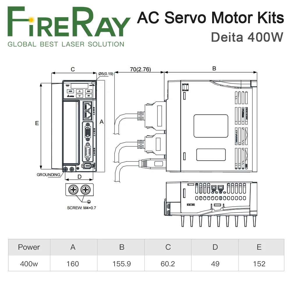 FireRay Дельта 400 Вт сервопривод ASD-B2-0421-B + Серводвигатель ECMA-C20604RS и водитель мотора |