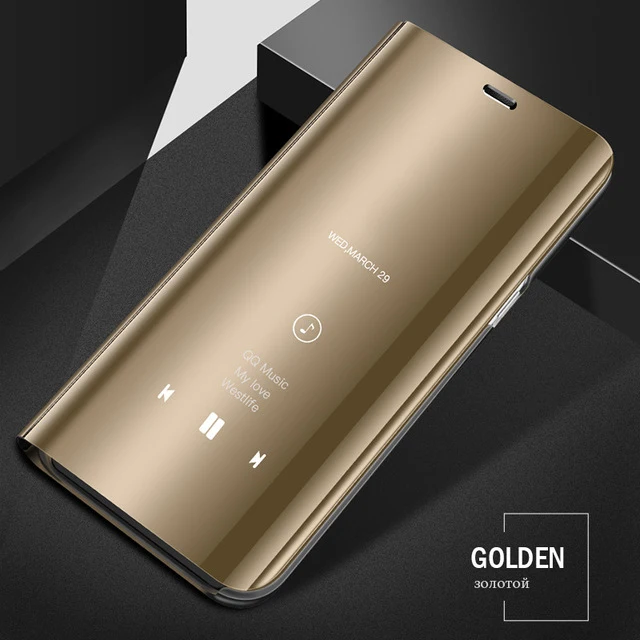 Gold Pocophone f1 чехол mi rror флип чехол s для xiaomi mi 9t 9 se 8 a2 lite a3 6 play max3 чехол для redmi note 8 7 6 pro 7a 6a 4a go s2 - Цвет: Gold