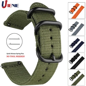 Ремешок нейлоновый для Samsung Gear S3 S2, классический спортивный браслет для Galaxy Watch 46 мм 42 мм Amazfit, 20 мм 22 мм