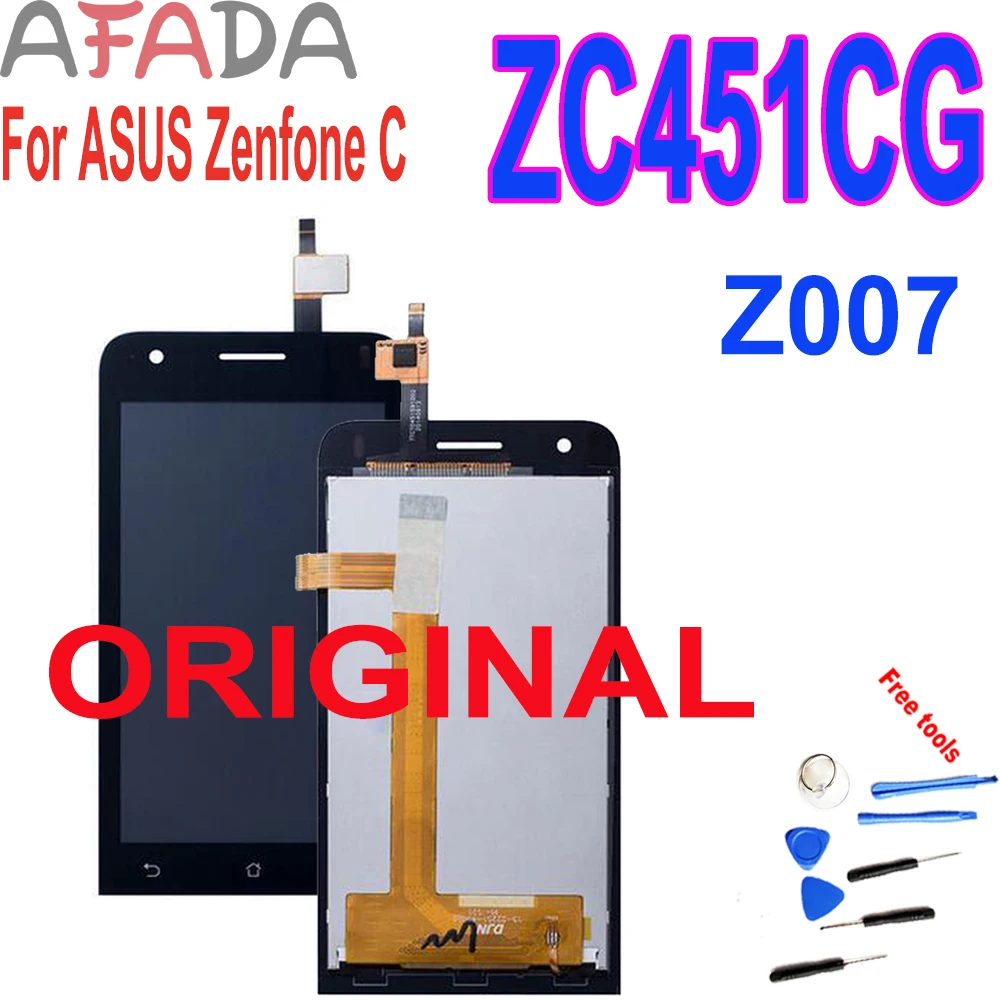 Оригинальный ЖК-дисплей 4 5 дюйма для Asus Zenfone C ZC451CG Z007 с сенсорным экраном и
