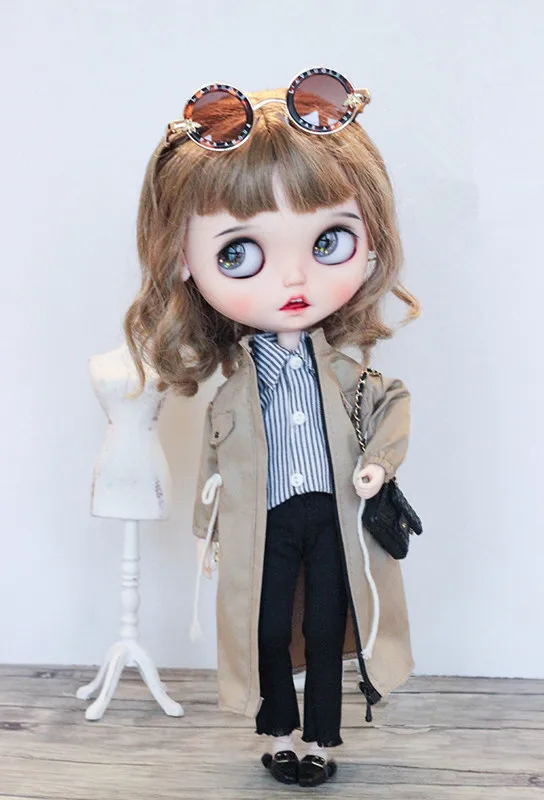 Одежда для кукол Blythes OB24 повседневная свободная версия длинного пальто тренчкот