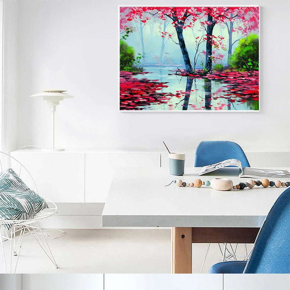 Раскраска по номерам для взрослых AZQSD на холсте дерево рама сделай сам подарок