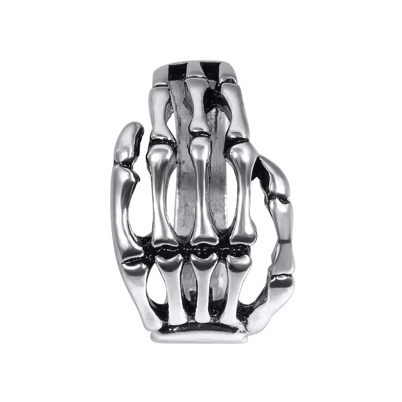 

Neo-Gothic Ancient Silver Colour Hollow Skull Hand Retro Male Rings Punk Bohemian Ring Jewelry 2021 Gift