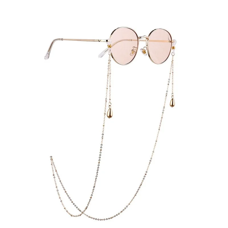 

Alloy Hanging Water Drop Simple Eyeglasses Chain Mask Chain Metal Anti-slip Lanyard Birthday Party Gift