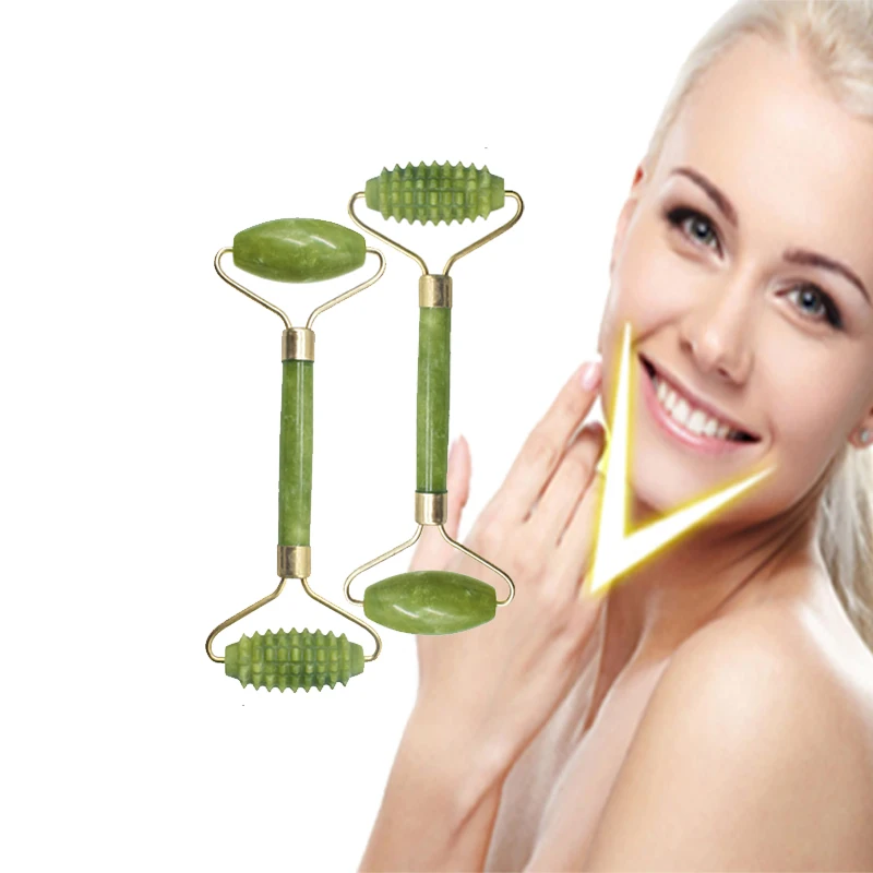 Face Massager Jade Face Roller Double Head Facial Slimming Massage Roller Eye Face Neck Thin Wrinkle Removal Face Lifting tool