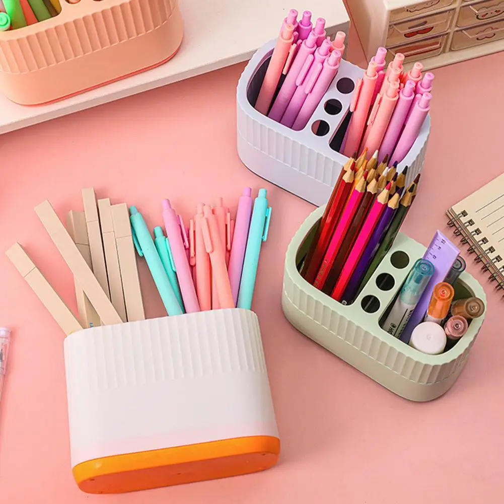 

Pencil Holder Large Capacity Anti-deform Plastic Pencil Organizer Box Desktop Decor for Home