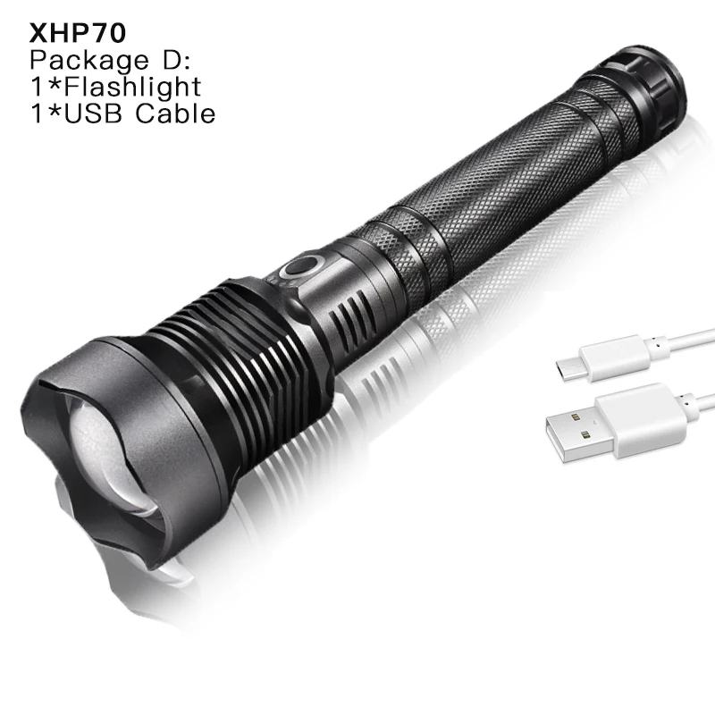 D 80000 люмен самая мощная лампа xhp70.2 светодиодный фонарик usb светодиодный фонарь с зумом xhp70 xhp50 18650 или 26650 Аккумулятор для кемпинга на открытом воздухе - Испускаемый цвет: D