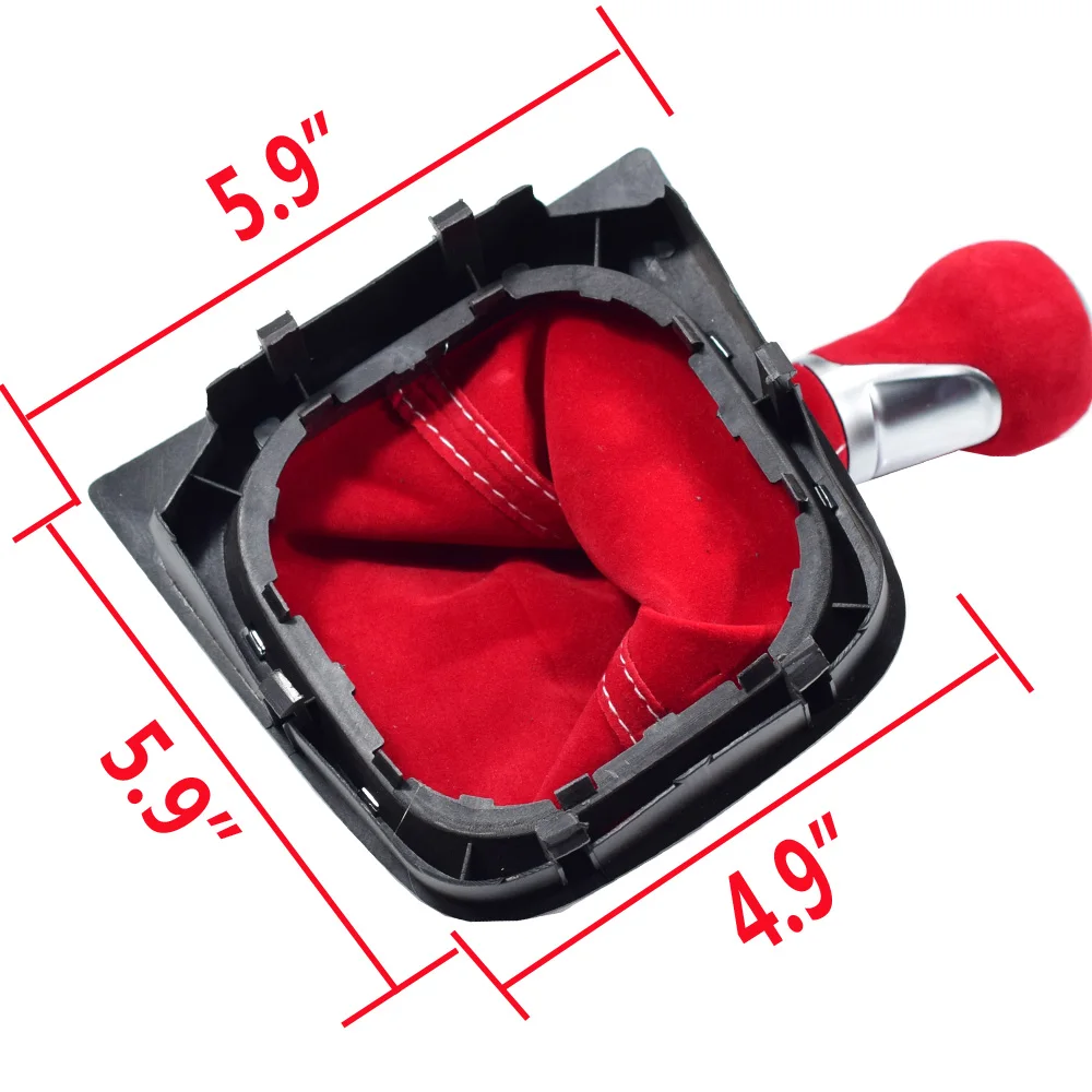 Новый Полный замшевый кожаный красный черный 5 6 Скоростной рычаг переключения