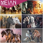 2020 Meian лошадь Алмазная вышивка мозаика животное 5D Сделай Сам ручная работа полный квадраткруглая дрель алмазная живопись Лошадь ручной работы подарок